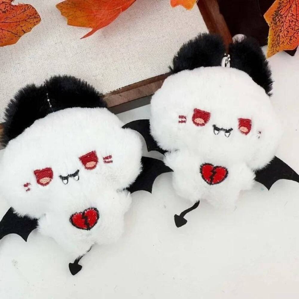 2x Cute goth emo bat cloud, little devil keychain plush, plushie